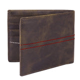 Men Casual Brown Genuine Leather Wallet - Mini (3 Card Slots) - Jainx Store