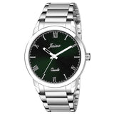 Green Dial Stainless Steel Strap Analog Watch - For Men JM7138 - Jainx Store