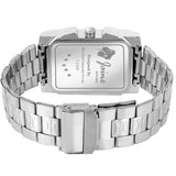 Square Shaped Day & Date Functioning Black Dial Silver Stainless Steel Chain Analog Watch - For Men JM361 - Jainx Store