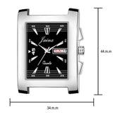 Square Black Mesh Strap Day and Date Functioning Analog Watch - For Men JM359 - Jainx Store