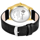 Premium Black Day & Date Function Dial Black Leather Strap Analog Watch - For Men JM1165 - Jainx Store