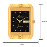 Premium Black Day & Date Feature Dial Golden Chain Analog Watch - For Men JM1128 - Jainx Store