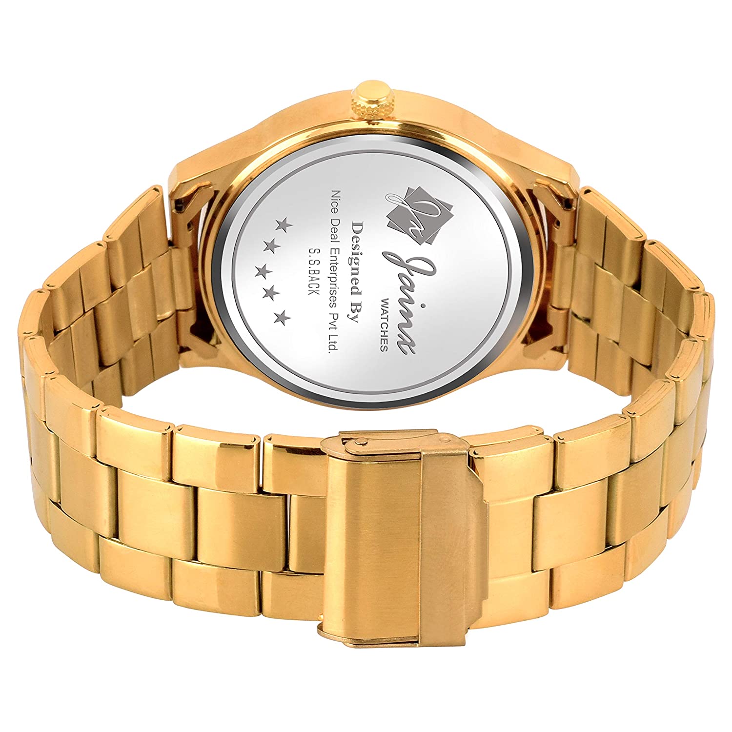 Premium Day & Date Feature Black Dial Golden Chain Analog Watch - For Men JM1132 - Jainx Store