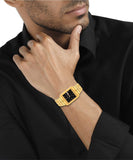 Premium Black Day & Date Feature Dial Golden Chain Analog Watch - For Men JM1128 - Jainx Store