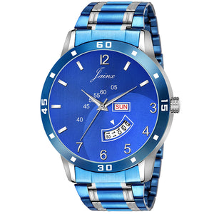 Sports Day & Date Function Blue Chain Analog Watch - For Men JM1171 - Jainx Store