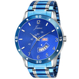 Sports Day & Date Function Blue Chain Analog Watch - For Men JM1171 & JXRM2149