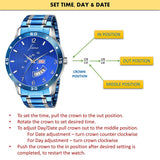 Sports Day & Date Function Blue Chain Analog Watch - For Men JM1171 - Jainx Store