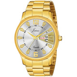 Premium Day and Date Function Golden Chain Analog Watch For Men - JM1157 & JM7145